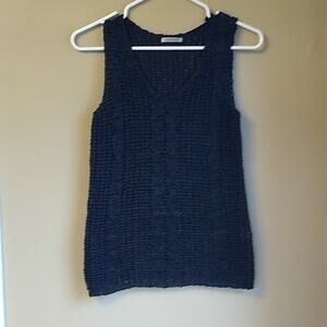 Blessed knitted classic minimalist Crochet Black sweater Vest Tank